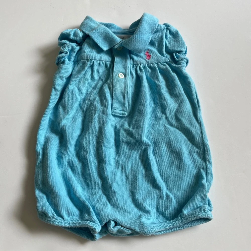 Ralph Lauren Short Puff Sleeve Interlock Polo Bubble Short-all